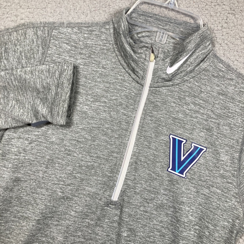 Villanova‎ University Wildcats 1/4 Zip Shirt Womens Small Gray Long Sleeve